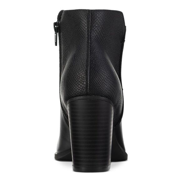 SUN STONE Womens Black Cut Outs Graceyy Round Toe Block Heel Booties 9.5 M - Picture 2 of 4